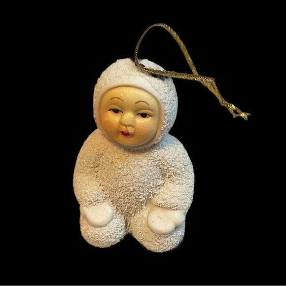 Vintage Snowbaby Christmas Ornament Textured Ceramic Ornament keepsake - Picture 1 of 7